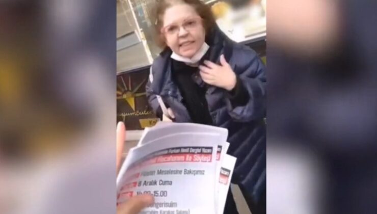 Ankara’da Filistin broşürü dağıtan bayana hücum