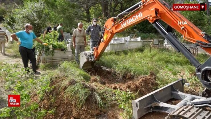 Gümüşhane’de sular altında kalan 50 mezarın taşınmasına başlandı