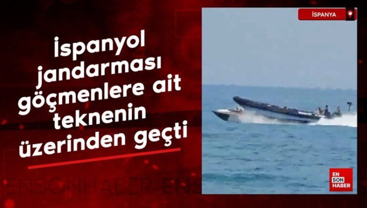 İspanyol jandarması, kaçak göçmen taşıyan tekneyi üzerinden geçerek durdurdu