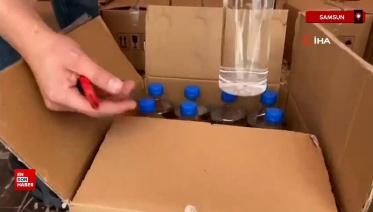 Samsun’da geçersiz içki imalinde kullanılan 2 ton etil alkol ele geçirildi