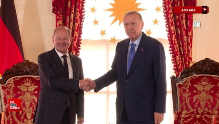 Cumhurbaşkanı Erdoğan, Almanya Başbakanı Scholz’u kabul etti