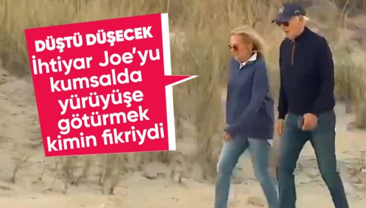 Joe Biden, kıyı meskeninde yürüyüş yaparken düşme tehlikesi geçirdi